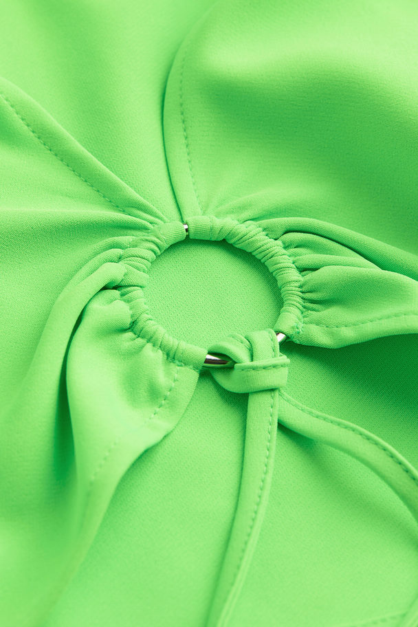 H&M Kort Topp Med Krage Neongrønn