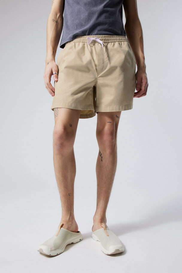 Weekday Oxford-Shorts mit normaler Passform Beige