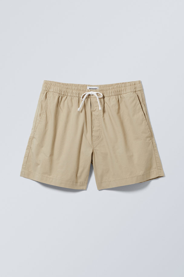 Weekday Oxford-Shorts mit normaler Passform Beige