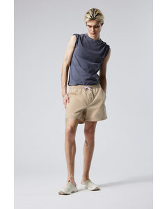 Oxford-shorts Med Normal Passform Beige