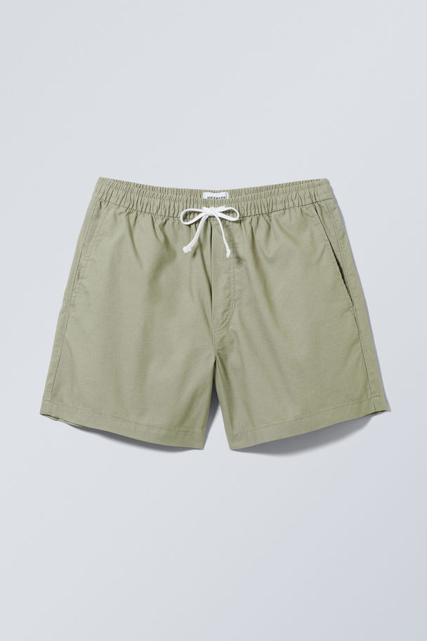 Weekday Regular Fit Oxford Short Zacht Lichtkaki