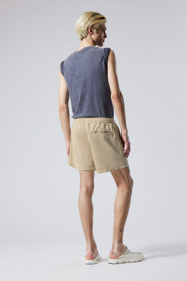 Weekday Oxford-Shorts mit normaler Passform Beige