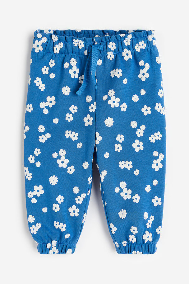 H&M Joggpants aus Baumwolle Blau/Geblümt