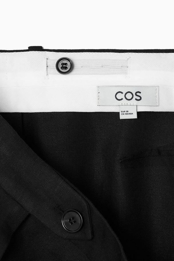 COS ELEGANTE HOSE AUS LEINEN-MIX SCHWARZ