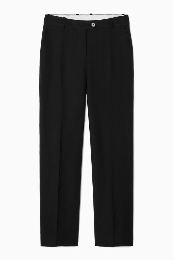 COS Tailored Linen-blend Trousers Black