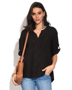 Tunisian Collar Top With Long Attachable Sleeves