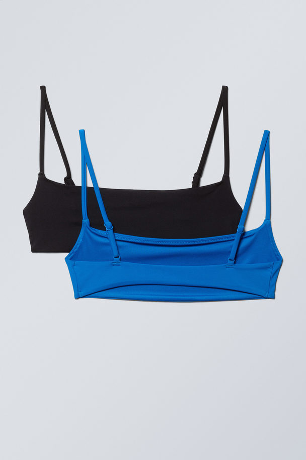 Weekday 2-pack Scoop Bikini Tops Black & Blue