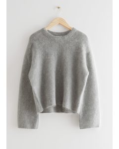 Fuzzy Knit Jumper Grey