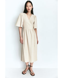 Muslin Wrap Dress Light Beige