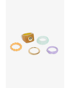 5-pack Rings Multicoloured