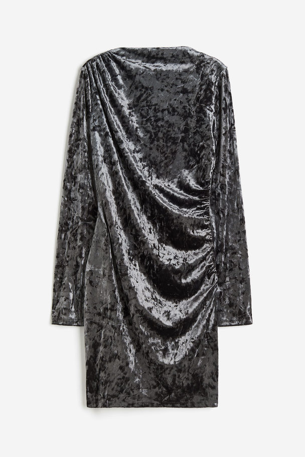 H&M Jerseykjole Med Rynkning Mørkegrå