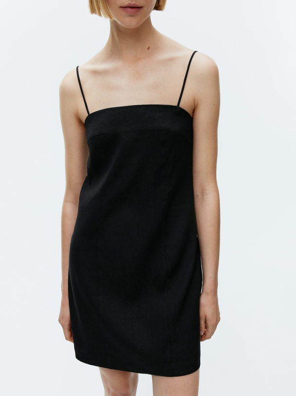 ARKET Linen-blend Mini Dress Black