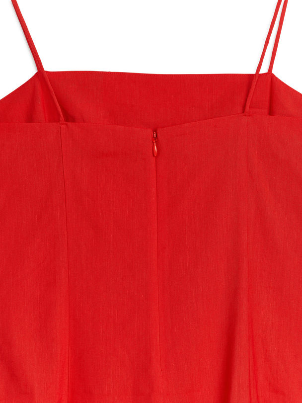 ARKET Linen-blend Mini Dress Red