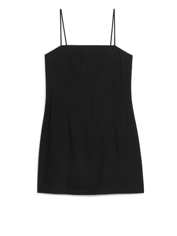 ARKET Linen-blend Mini Dress Black