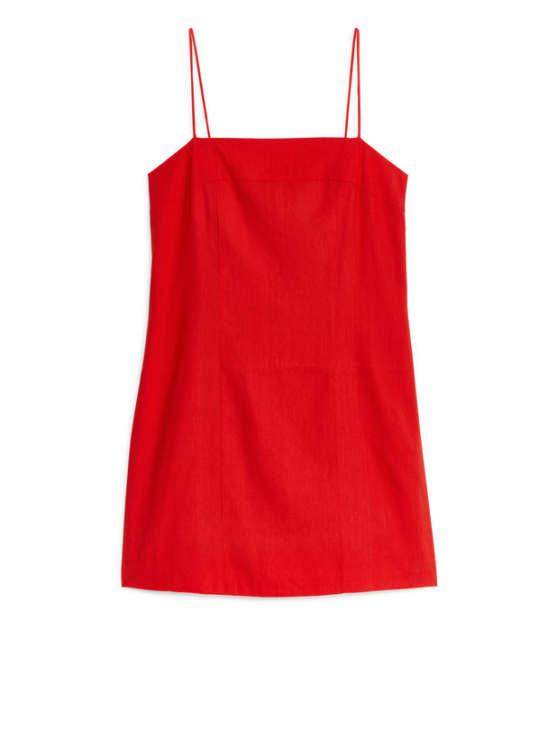 ARKET Linen-blend Mini Dress Red