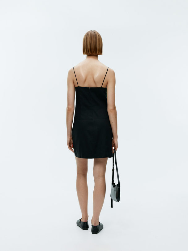 ARKET Linen-blend Mini Dress Black