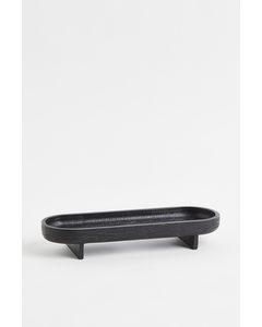 Oval Wooden Tray Black