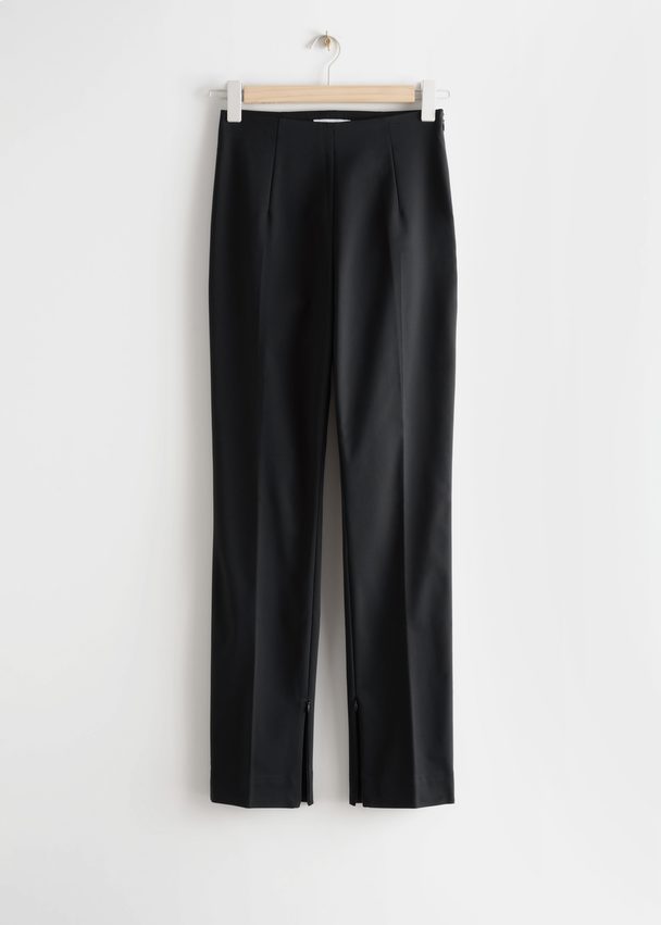 & Other Stories Slim Zip-cuff Trousers Black
