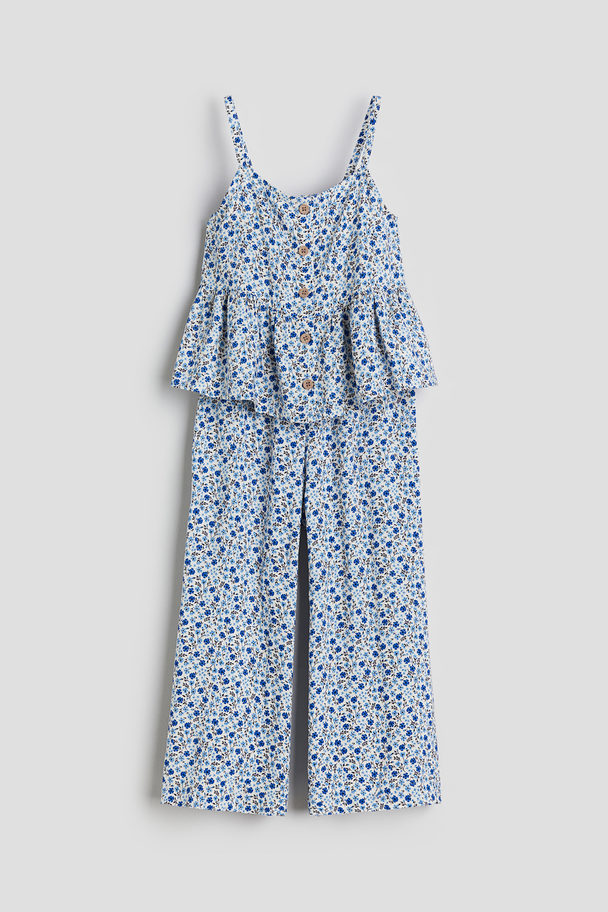 H&M Tweedelige Set Blauw/bloemen