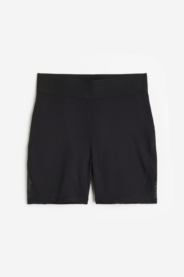 H&M Drymove™ Mesh-detail Sports Hotpants Black