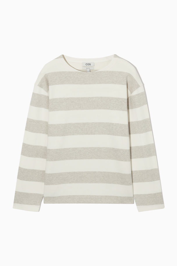 COS Relaxed-fit Striped Long-sleeved T-shirt Cream / Beige / Striped