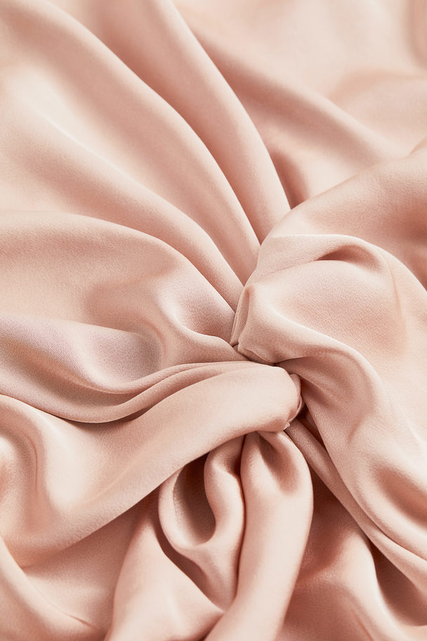 H&M Mama Knot-detail Satin Dress Powder Pink