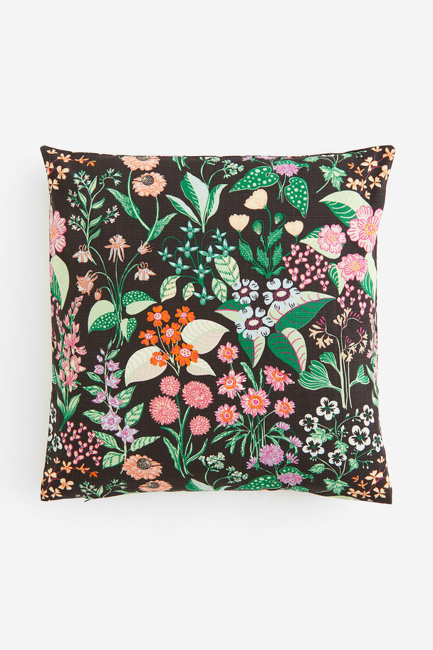 H&M HOME Patterned Cushion Cover Dark Grey/floral