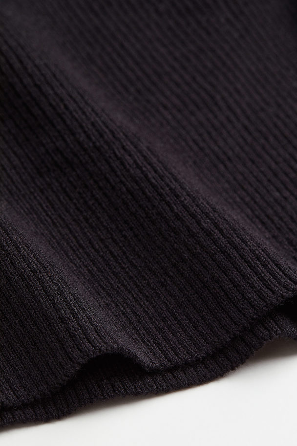 H&M Off-the-shoulder Rib-knit Top Black