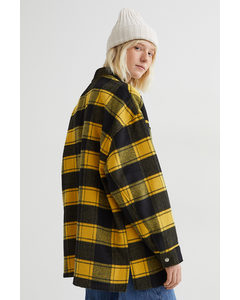 Brushed Twill Shacket Yellow/checked