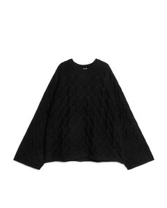Cable-knit Wool Jumper Black