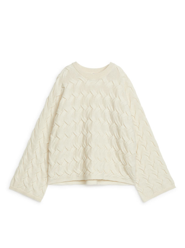 ARKET Cable-knit Wool Jumper Off-white