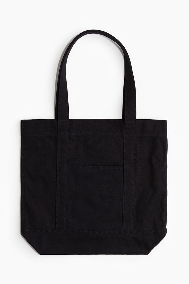 H&M Shopper Van Canvas Zwart