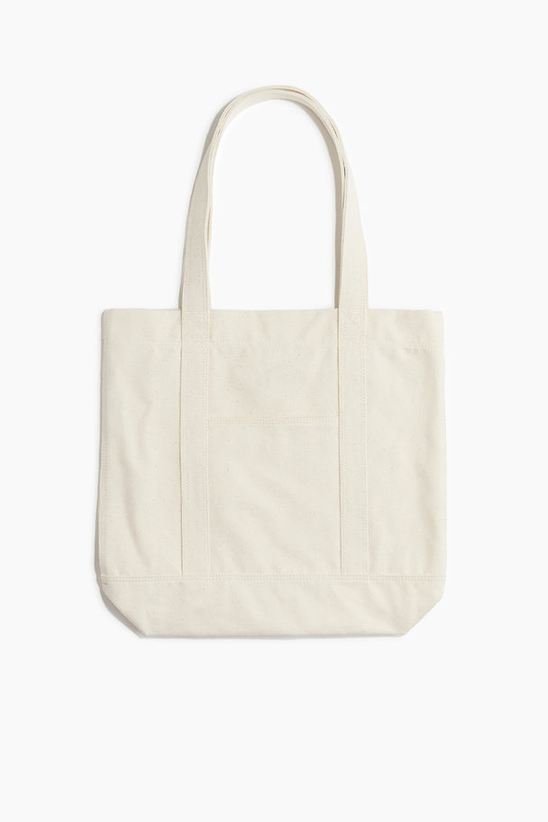 H&M Canvas Shopper Natural White