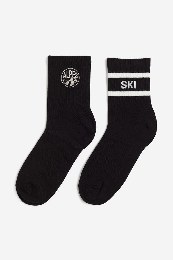 H&M 2-pack Socks Black/alpes