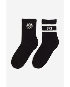 2-pack Socks Black/alpes