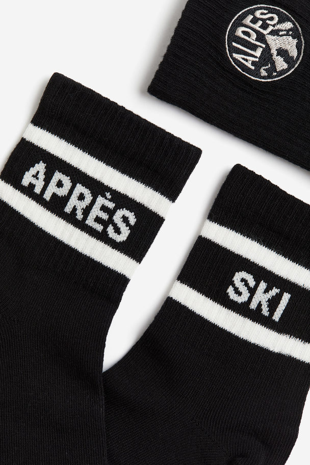H&M 2-pack Socks Black/alpes