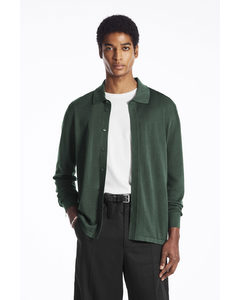 Knitted Silk-blend Overshirt Dark Green