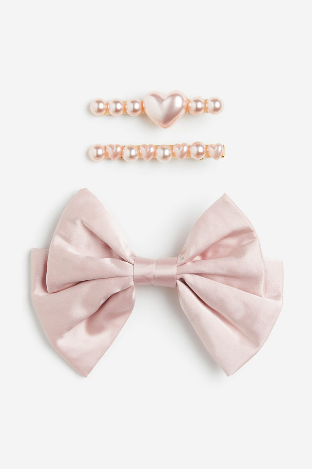 H&M 3-pack Hair Clips Light Pink