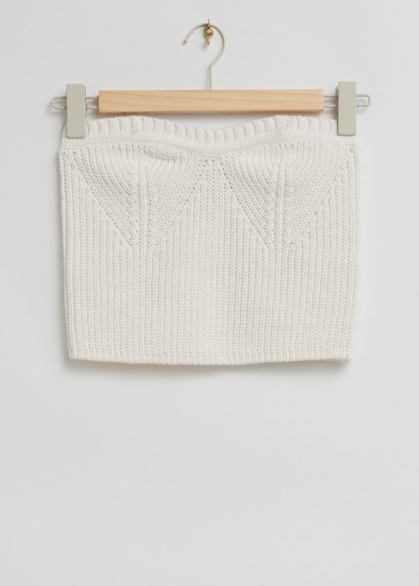 & Other Stories Knitted Bandeau Tube Top White