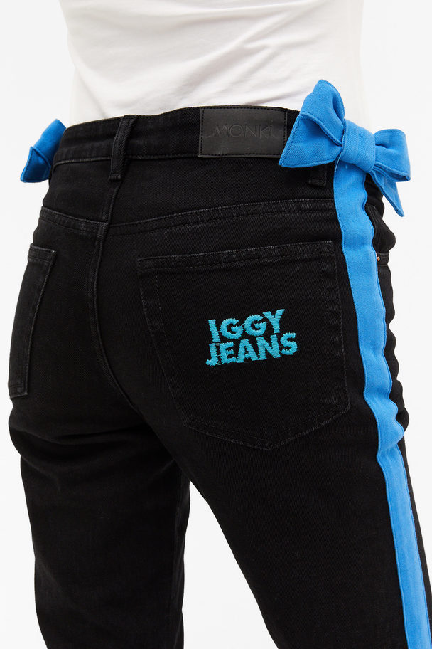 Monki Monki × Iggy Jeans Wakumi Black Jeans Black & Blue