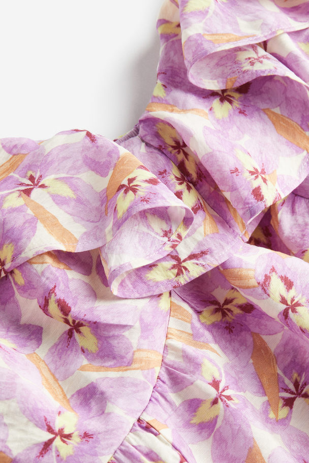 H&M Sleeveless V-neck Dress Light Purple/floral