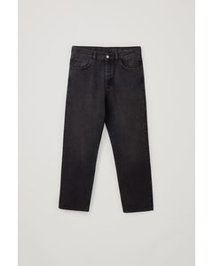 Mid Rise Straight Jeans Grey