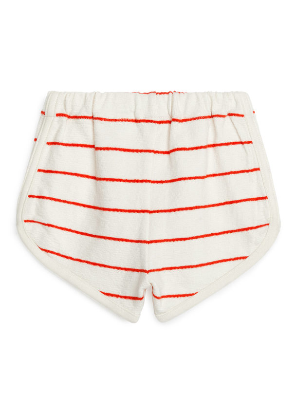 ARKET Towelling Shorts White/red