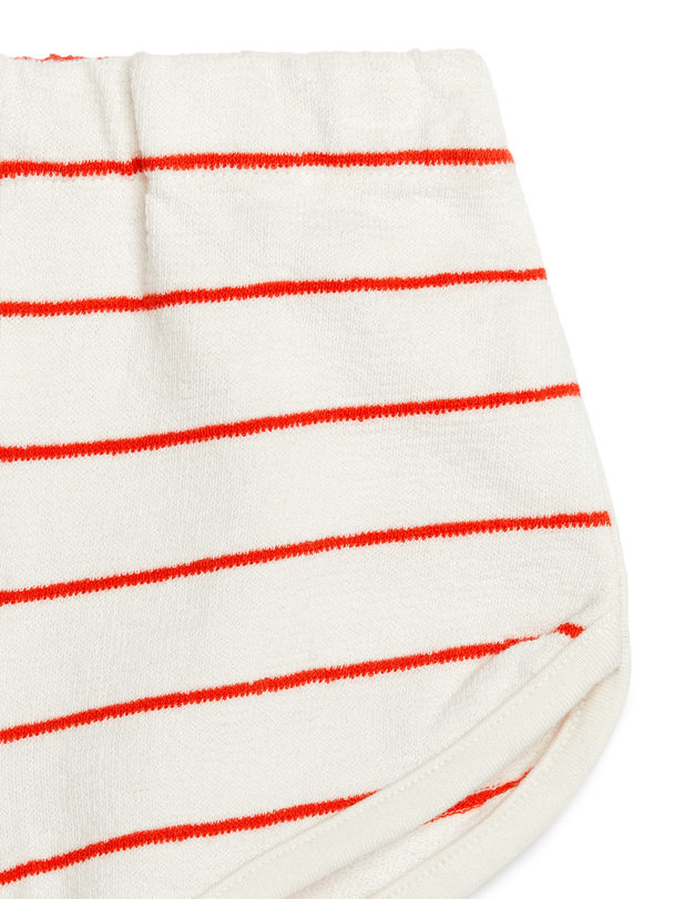 ARKET Towelling Shorts White/red