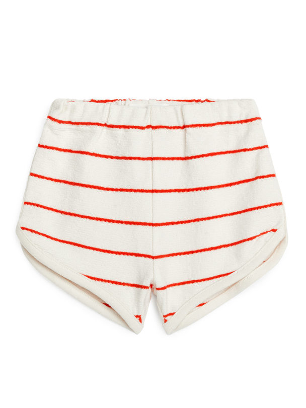 ARKET Towelling Shorts White/red