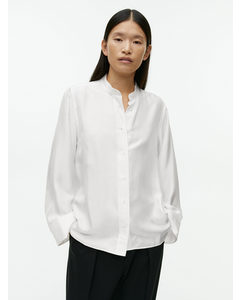 Sidenskjorta Med Ståkrage Off-white
