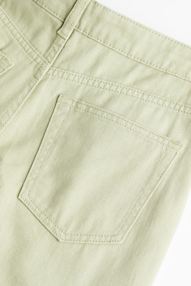 H&M Mom Loose Fit Twill Trousers Pistachio Green