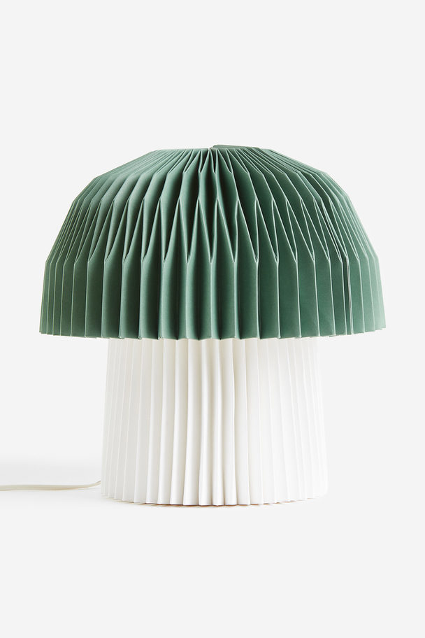 H&M HOME Tischlampe mit Faltenschirm aus Papier Grün/Weiß