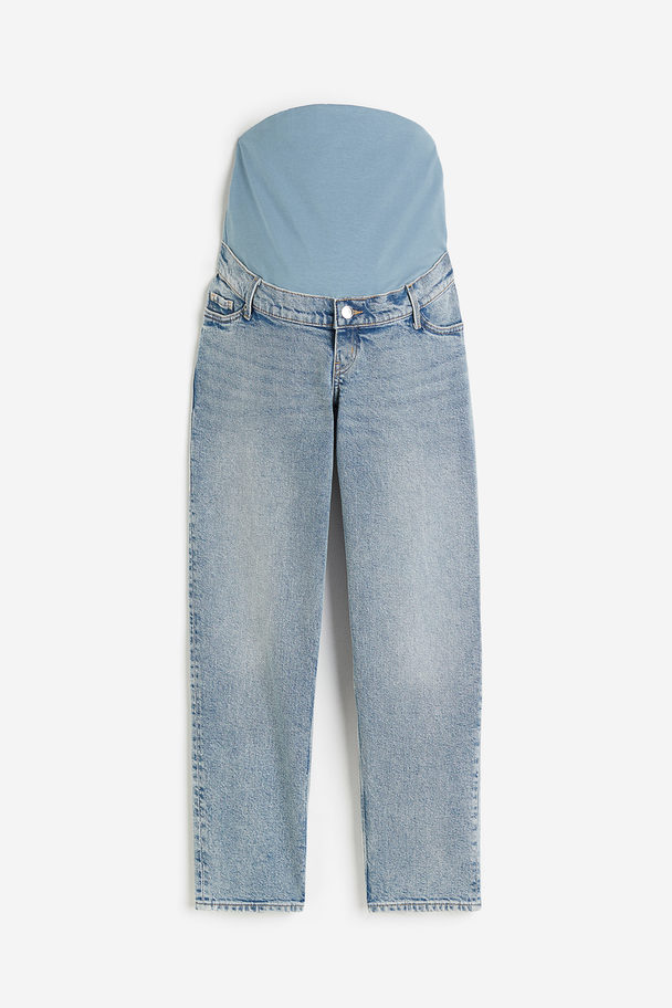 H&M MAMA Straight Ankle Jeans Helles Denimblau