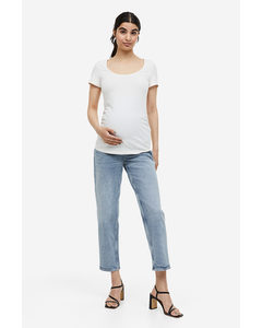 Mama Straight Ankle Jeans Licht Denimblauw